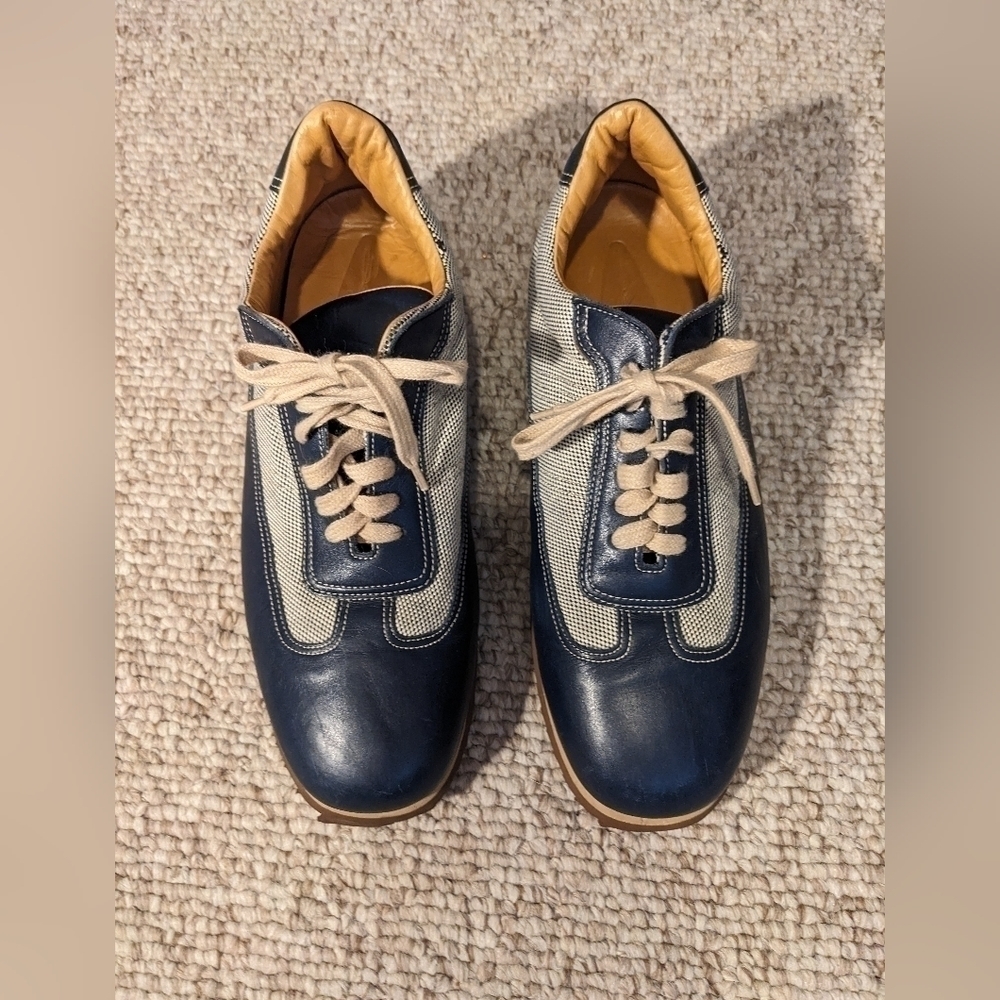 SANTONI made in Italy, two tone sneakers. Size 40